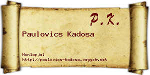 Paulovics Kadosa névjegykártya