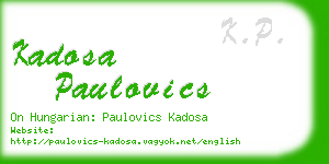 kadosa paulovics business card